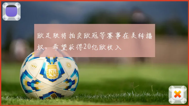 欧足联将拍卖欧冠等赛事在美转播权，希望获得20亿欧收入